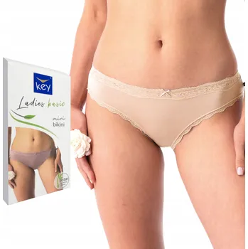 Kalhotky Kalhotky dámské kalhotky bambusové hladké bikiny světle béžové basic Key S