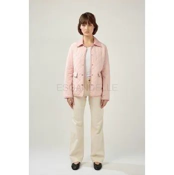 Dámský kabát Jarní prošívané sako Ravelle ESC 5266 barva: růžová, velikost: L