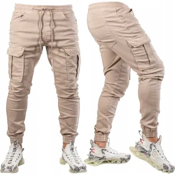 Pánské kalhoty VEL.36 Pánské kalhoty JOGGERY kapsáče BÉŽOVÉ LOSTER