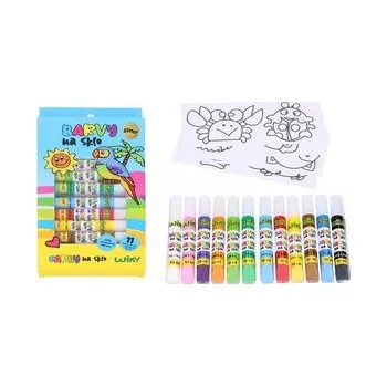 Speciální výtvarná barva Barvy na sklo glitter 11+1 10ml