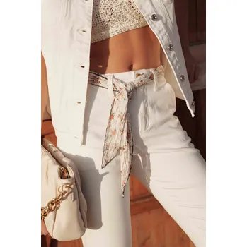 Dámské kalhoty Elegantní chino kalhoty s šátkem Onado H2819 barva: zelená-khaki, velikost: S