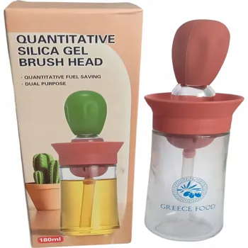 Láhev SKLENĚNÁ LÁHEV NA OLEJ S SILIKONOVÝM ŠTĚTČKEM