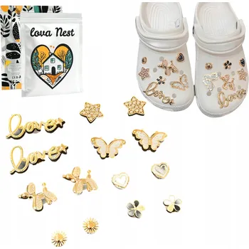 Pracovní obuv OZDOBNÉ PŘÍPINÁČKY MOTÝL HVĚZDA GLAMOUR na BOTY, DŘEVÁKY, ZDRAVOTNÍ OBUV, SANDÁLY