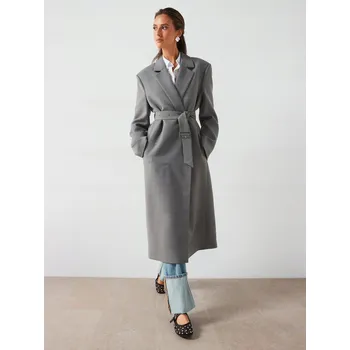Dámský kabát Mango dámský kabát šedý klasický bez kapuce velikost S