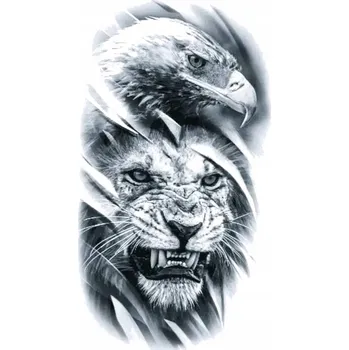 Odstranitelné tetování DOČASNÉ TETOVÁNÍ OREL TYGR HRŮZOSTRAŠNÝ SMÝVATELNÉ VODOU