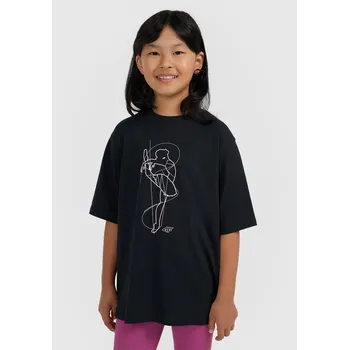 Dívčí tričko Dětské bavlna tričko 4F černé barvy, velikost 158