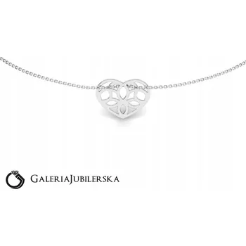 Náramek Náramek na nohu z bílého zlata, srdíčko, 14 karátů