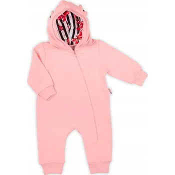 Kojenecký overall Dívčí teplákový overal Nicol, růžový, vel. 92