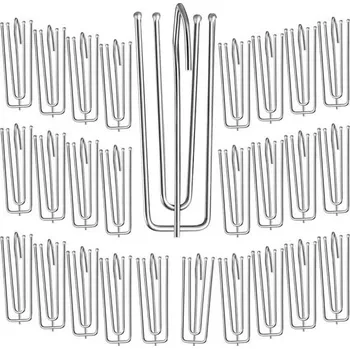 Garnýž Háčky na závěsy, háčky na závěsy z nerezové oceli, balení po 30 ks, háčky na sponu, háčky na závěsy