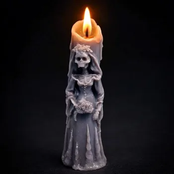 Svíčka Vonná svíčka Mrtvá nevěsta | 40 g | Svíčkománie3D | Barva: Šedá