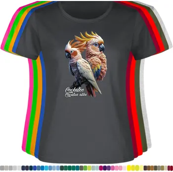 Dámské tričko damske-levne-bavlnene-tricko-digitalni-potisk-kakadu-bily Barva: Light graphite - světle grafitová, velikost: 3XL