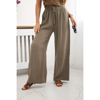 Dámské kalhoty Mušelínové kalhoty se širokou nohavicí fango UNI