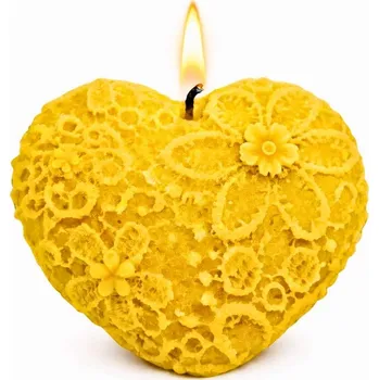 Svíčka Vonná svíčka Krajkové srdce | 40 g | Svíčkománie3D | Barva: Žlutá