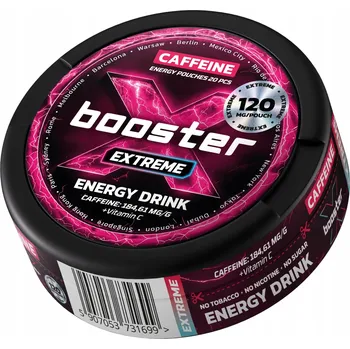 Energetický nápoj Energetické sáčky X-BOOSTER Energy Drink 120mg Kofeinové snusy EXTREME