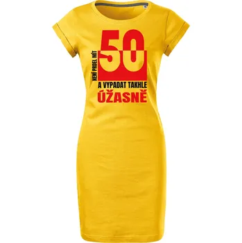 Dámské šaty Bavlněné letní šaty Není prdel 50 Velikost: XL, Barva: Žlutá