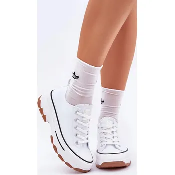 Dámské tenisky Dámské nízké trampky na platformě Aradwin – bílé Velikost: 40