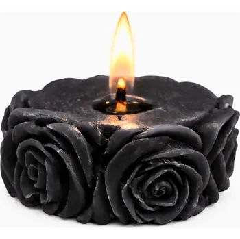 Svíčka Vonná svíčka Kolečko z růžiček | 35 g | Svíčkománie3D | Barva: Černá