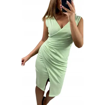 Dámské šaty V905 ŠATY SUKNĚ BEZ RUKÁVŮ MÁTA vel. 38 (M)