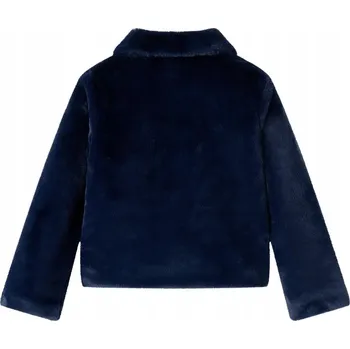 DĚTSKÁ BUNDA Z UMĚLÉ KOŽEŠINY TMAVĚ MODRÁ VELIKOST 128