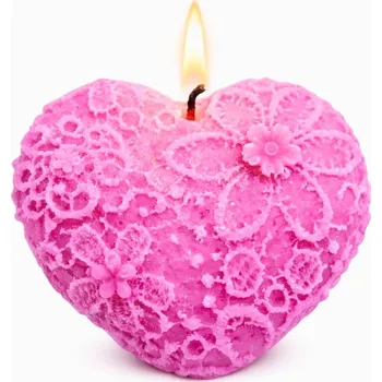 Svíčka Vonná svíčka Krajkové srdce | 40 g | Svíčkománie3D | Barva: Růžová