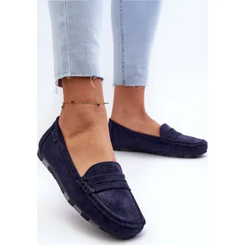 Dámské mokasíny BIG STAR SHOES Dámské mokasíny z ekozamše od Big Star NN274928 se systémem Memory Foam Barva: Modrá, Velikost: 40