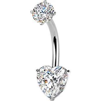 Piercing Šperky4U Ocelový piercing do pupíku srdce - BS1073