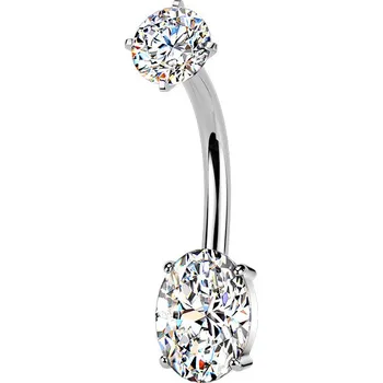 Piercing Šperky4U Ocelový piercing do pupíku oválek - BS1077