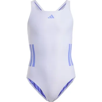 Dívčí oblečení adidas Three Stripe Swimsuit Junior Girls Violet/Cobalt 11-12 Years