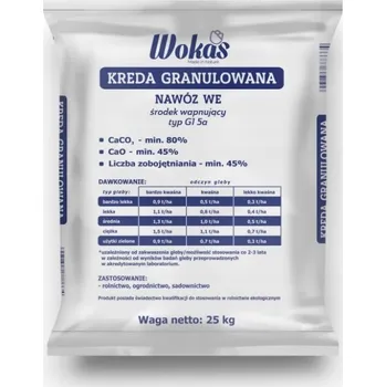 Hnojivo Vápenné hnojivo Wokas granulát 25 kg 25 l