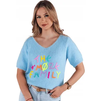 Dámský svetr DStreet dámský svetr modrý klasický do pasu univerzální velikost