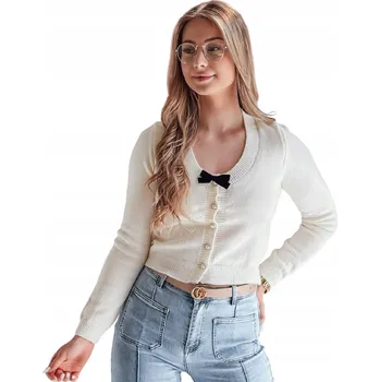 Dámský svetr DStreet dámský svetr bílý klasický do pasu univerzální velikost