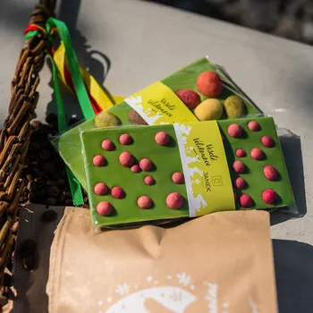 Čokoláda Zelená Velikonoční čokoláda s malinami