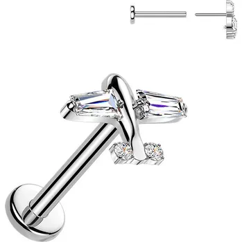 Piercing Šperky4U Piercing do brady letadélko - PUSH IN labreta TITAN - TIT1694