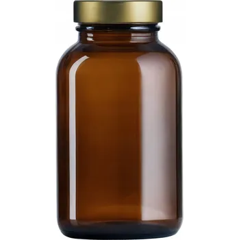 100 ml Pharma lahvička + zlatý kovový uzávěr s kapslí, UV ochrana