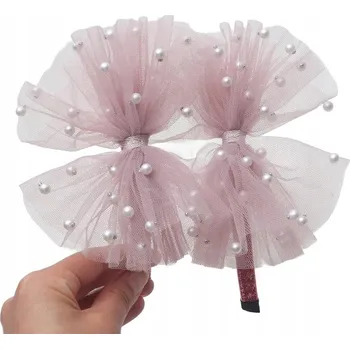 Čelenka Tylová čelenka do vlasů pudrová růžová