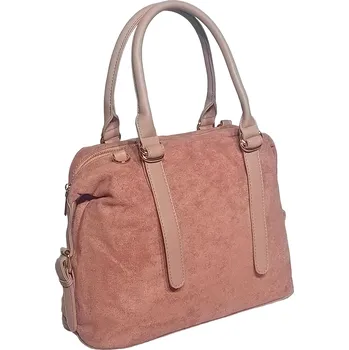 Kabelka Erick Style kabelka z eko kůže s semišovým efektem, růžová
