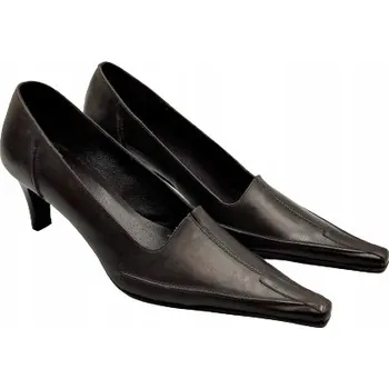 Dámské lodičky Tmavě hnědé dámské kožené lodičky vel.39