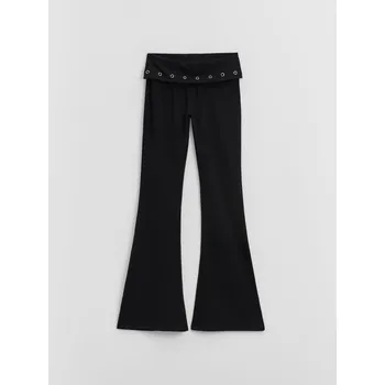 Dámské kalhoty Úpletové kalhoty do zvonu - S - House - černá - 493JQ-99X