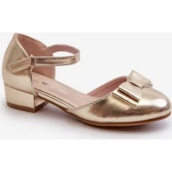 Dívčí obuv EVENTO Dětské baletky s mašlí Andarifa Barva: Zlatá, Velikost: 33