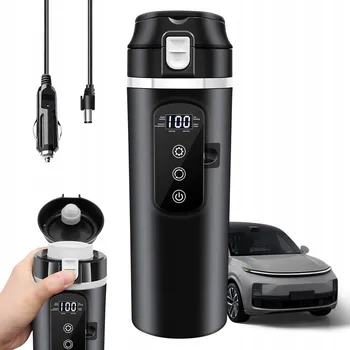 Termohrnek ELEKTRICKÁ KONVICE 12V / 24V DO AUTA CESTOVNÍ HRNEK OHŘEV 500ML