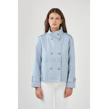 Dámský kabát Jarní kabátek krátký Lynara ESC 5267 barva: modrá světlá, velikost: S