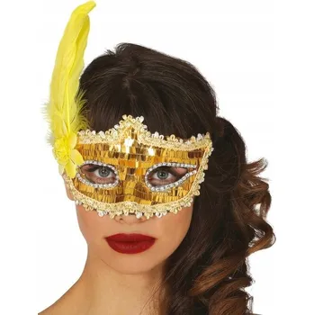 Karnevalová maska Benátská maska na oči Guirca 919/12020, plastová, zlatá