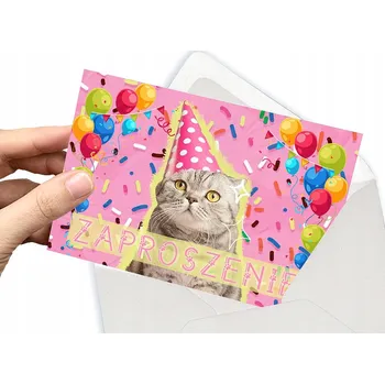 Pozvánka POZVÁNKA KOTĚ NA DĚTSKOU OSLAVU NAROZENIN + OBÁLKA DÁREK