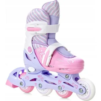 Kolečkové brusle Raven Loret LILA/PINK dětské inline brusle - svítící kola LED POUZE EU 30-33 (VÝPRODEJ) + DÁREK