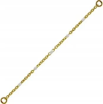 Řetízek Řetízek korálky z bílého zlata 24K PVD 40 mm