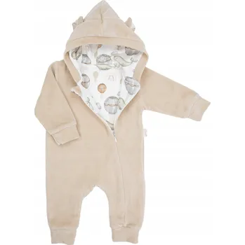 Kojenecký overall Chlapecká velurová kombinéza s podšívkou béžová Nicol, vel. 56