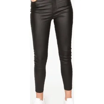 Dámské kalhoty Voskované kalhoty GLAM SHINE černá M