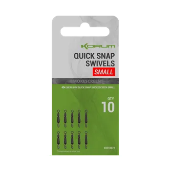Korum Rychlovýměnný Obratlík Smokescreen Quick Snap Swivel Počet kusů: 10ks, Velikost: Small
