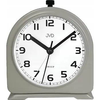 Budík Quartzový budík JVD SRP2221.3 s elektronickým signálem, tichý chod Sweep, kovový