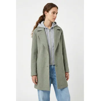 Dámský kabát Stylový jarní kabát s mikinou K-ZELL 3616 barva: zelená-khaki, velikost: S